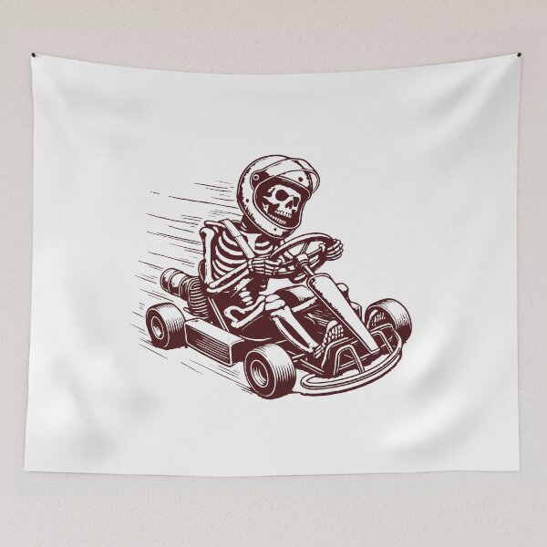 Item preview, Retro Skeleton Go-kart Driver Racing Adventure designed and sold by LuminOrb.