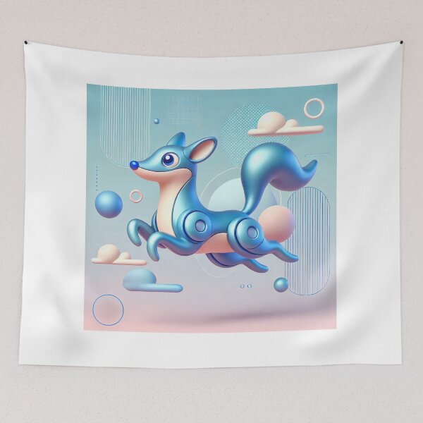 Item preview, Futuristic Blue Dog - Cyber Aesthetic Sci-Fi Art designed and sold by RobiCom.