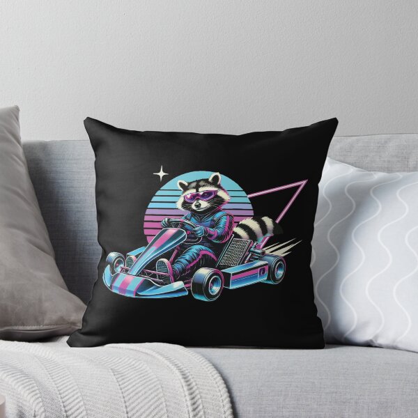Item preview, Raccoon Go-kart Adventure In Vaporwave Style designed and sold by LuminOrb.