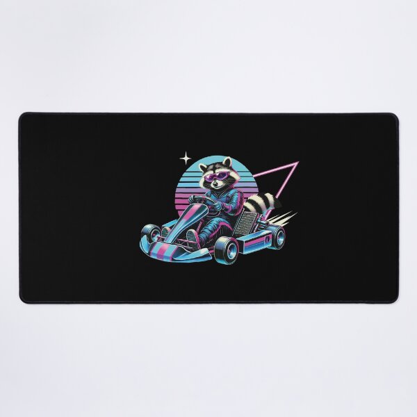 Item preview, Raccoon Go-kart Adventure In Vaporwave Style designed and sold by LuminOrb.