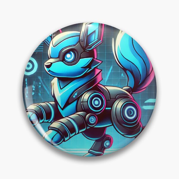 Item preview, Cybernetic Blue Dog - Futuristic Neon Sci-Fi Art designed and sold by RobiCom.