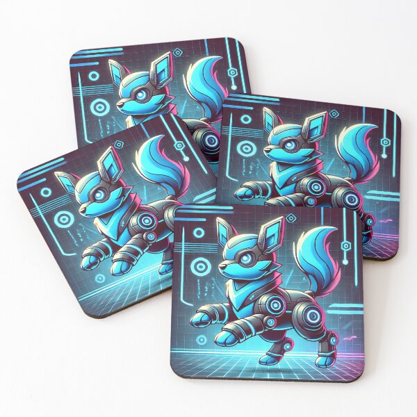 Item preview, Cybernetic Blue Dog - Futuristic Neon Sci-Fi Art designed and sold by RobiCom.