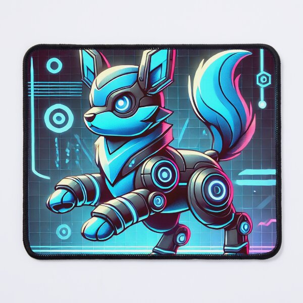 Item preview, Cybernetic Blue Dog - Futuristic Neon Sci-Fi Art designed and sold by RobiCom.