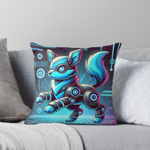 Item preview, Cybernetic Blue Dog - Futuristic Neon Sci-Fi Art designed and sold by RobiCom.