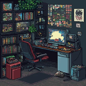 Artwork thumbnail, Gameroom In 8bit by Rtymer