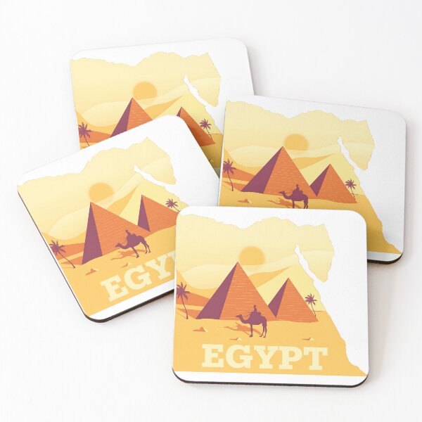 Item preview, Egypt Map – Pyramids & Desert Silhouette designed and sold by Ink on Thread.