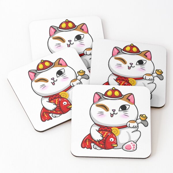 Item preview, Lunar New Year Lucky Cat with Koi Fish designed and sold by Sweet Dreams Of Art.