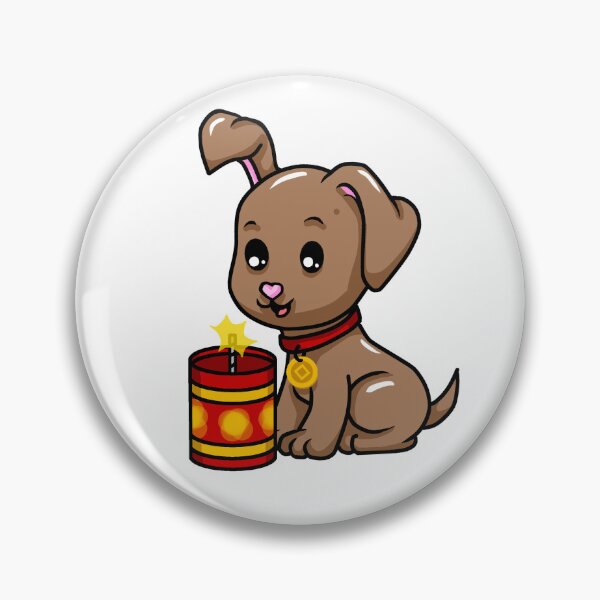 Item preview, Lunar New Year Dog with Fireworks designed and sold by Sweet Dreams Of Art.