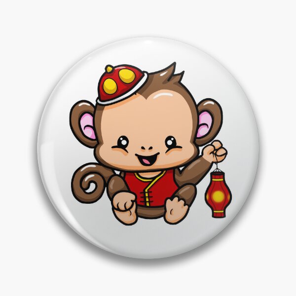 Item preview, Lunar New Year Monkey Holding Lantern designed and sold by Sweet Dreams Of Art.