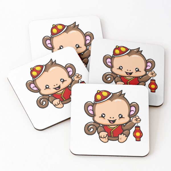 Item preview, Lunar New Year Monkey Holding Lantern designed and sold by Sweet Dreams Of Art.