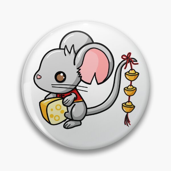 Item preview, Lunar New Year Mouse Rat Holding Cheese and Gold Nuggets designed and sold by Sweet Dreams Of Art.