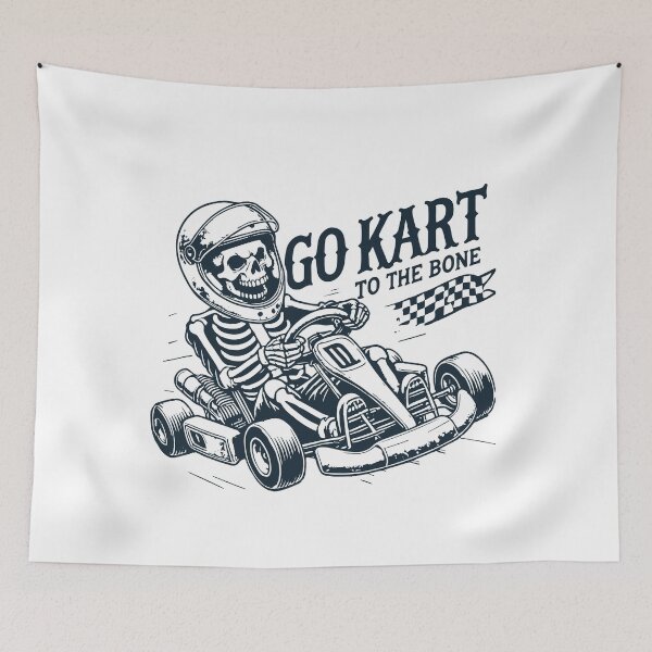 Item preview, Skeleton Go-kart To The Bone Retro Style designed and sold by LuminOrb.