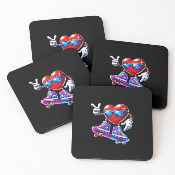 Item preview, Red Heart Skateboarding Happy Valentine's Day Funny Skater   designed and sold by Creat-Des.