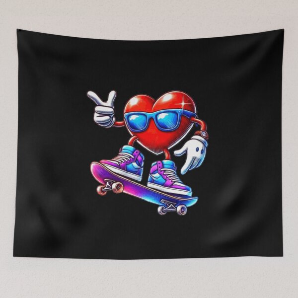 Item preview, Red Heart Skateboarding Happy Valentine's Day Funny Skater   designed and sold by Creat-Des.