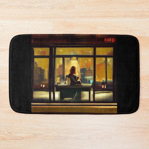Item preview, Midnight Reflections: A Hopper-Inspired Moment of Solitude designed and sold by ZGigerBarker.