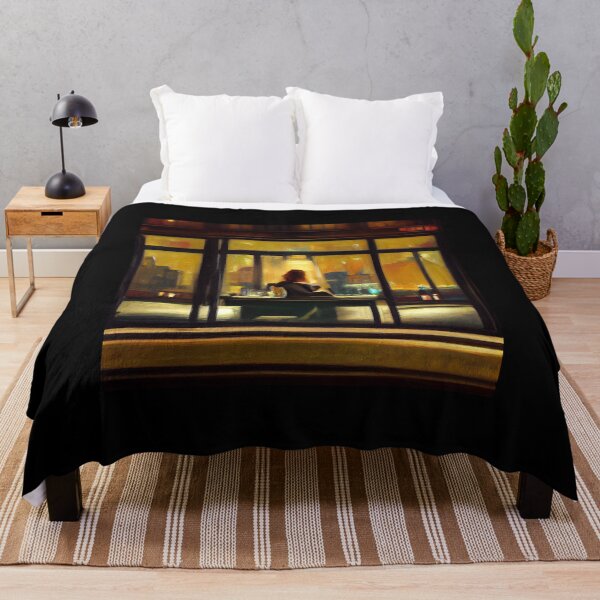 Item preview, Midnight Reflections: A Hopper-Inspired Moment of Solitude designed and sold by ZGigerBarker.