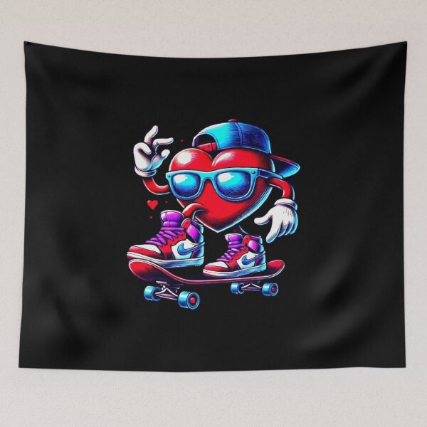Item preview, Red Heart Skateboarding Happy Valentine's Day Funny Skater   designed and sold by Creat-Des.