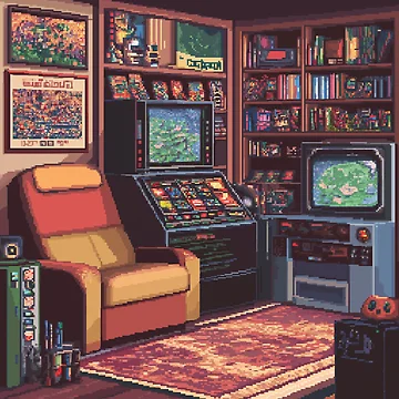 Artwork thumbnail, Gameroom In 8bit by Rtymer