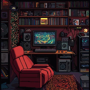 Artwork thumbnail, Gameroom In 8bit by Rtymer