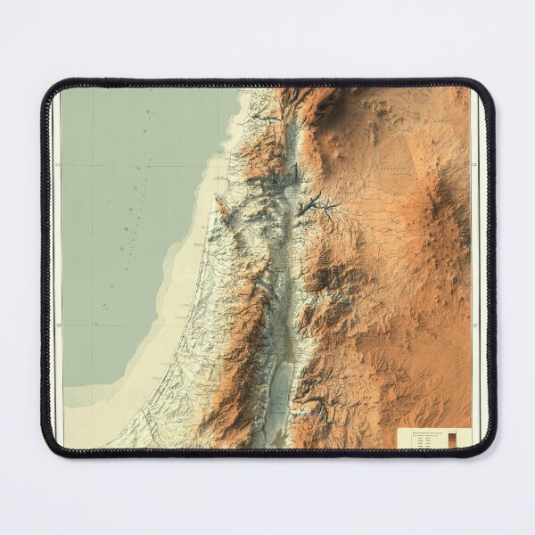 Item preview, 1906 Palestine Orographical Shaded Relief 3D Map digitally-rendered designed and sold by ThinkAboutMaps.