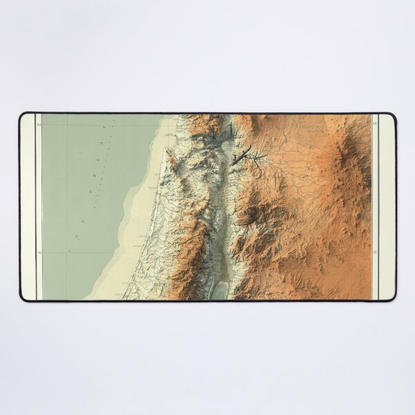 Item preview, 1906 Palestine Orographical Shaded Relief 3D Map digitally-rendered designed and sold by ThinkAboutMaps.