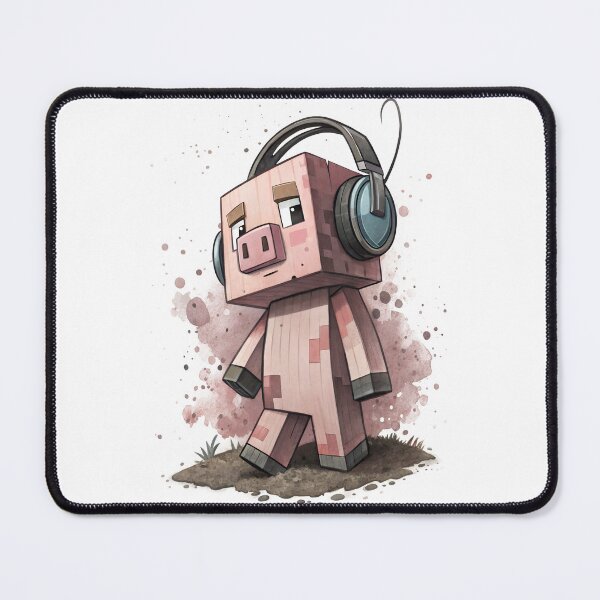 Item preview, Cool Minecraft pig wearing headphones designed and sold by glenwith1na.