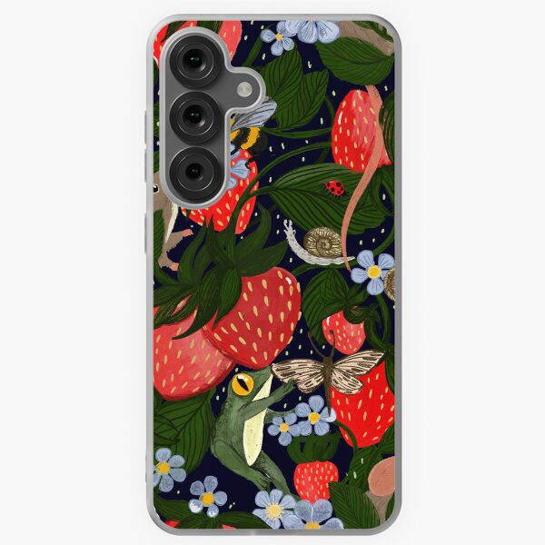 Item preview, Whimsical Strawberry Garden Pattern – Woodland Creatures and Nature Design illustrator Jemma Jamie Skidmore  designed and sold by Jemma Jamie Skidmore.