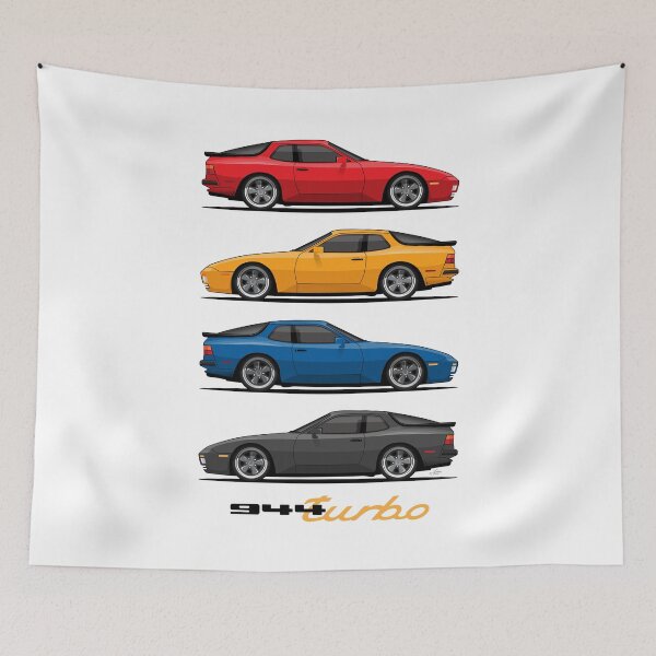 Item preview, Porsche 944 turbo retro color stack Illustration designed and sold by blackdogshop.