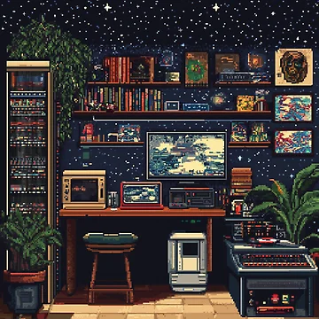 Artwork thumbnail, Gameroom In 8bit by Rtymer