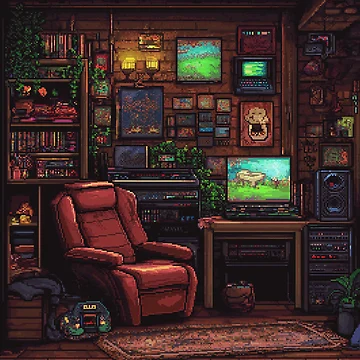 Artwork thumbnail, Gameroom In 8bit by Rtymer