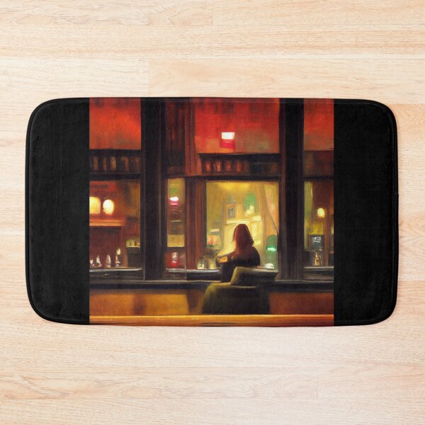 Item preview, Nocturnal Reverie: A Hopper-Inspired Scene of Urban Solitude designed and sold by ZGigerBarker.