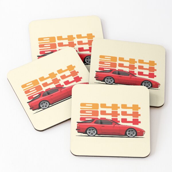 Item preview, Porsche 944 Turbo Side retro illustration designed and sold by blackdogshop.