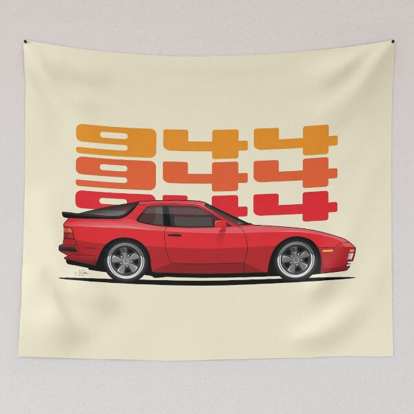 Item preview, Porsche 944 Turbo Side retro illustration designed and sold by blackdogshop.