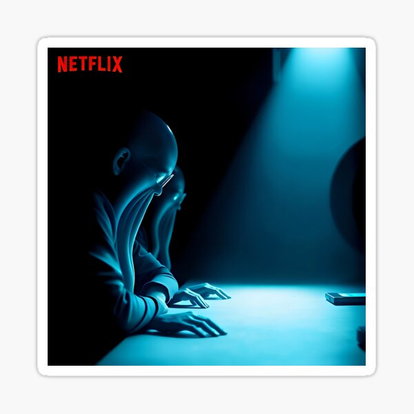 Vista previa del artículo con la obra «El juego del calamar en Netflix: Escena de interrogatorio futurista», diseñado y vendido por Amr Siam.