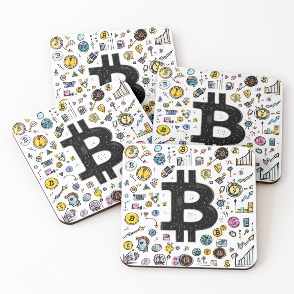 Item preview, Bitcoin with Finance and Crypto Symbols designed and sold by RebelPaintBrush.