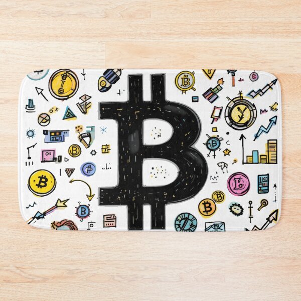 Item preview, Bitcoin with Finance and Crypto Symbols designed and sold by RebelPaintBrush.