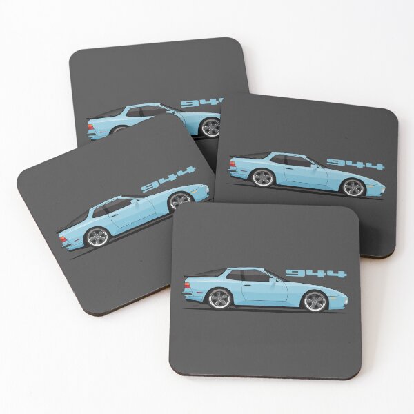 Item preview, Porsche 944 turbo retro Light Blue Illustration designed and sold by blackdogshop.