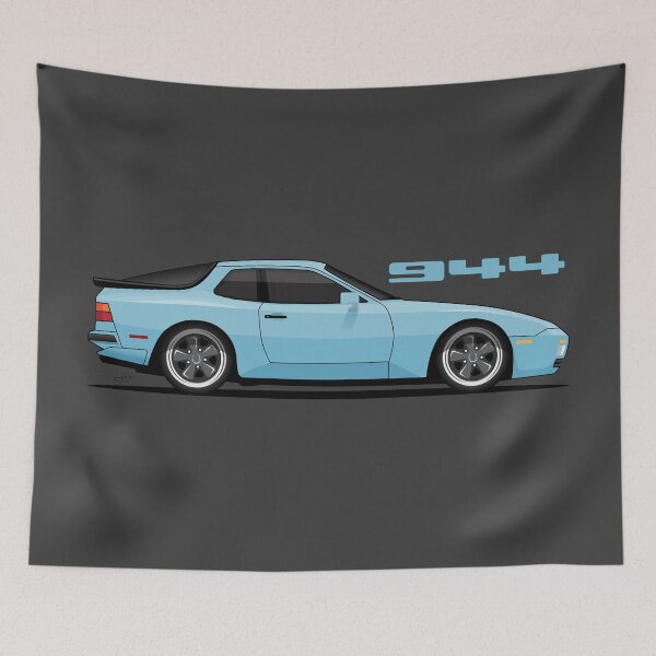 Item preview, Porsche 944 turbo retro Light Blue Illustration designed and sold by blackdogshop.