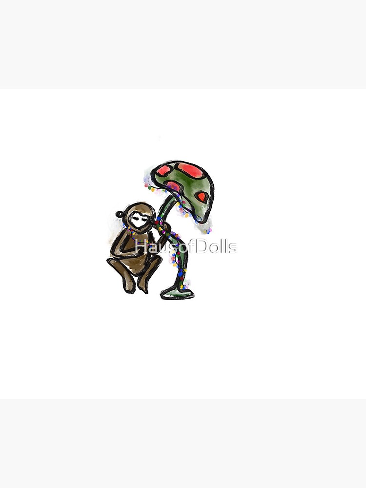 Thumbnail 5 of 5, Mouse Pad, Festive monkey with a mushroom designed and sold by HausofDolls.