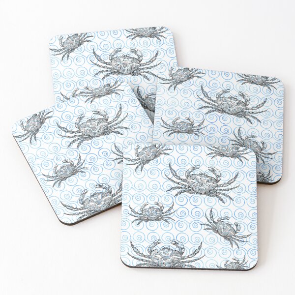 Item preview, Vintage Crabs and Blue Waves Fisherman Aesthetic  designed and sold by darkskydelights.
