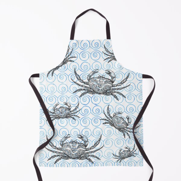 Item preview, Vintage Crabs and Blue Waves Fisherman Aesthetic designed and sold by darkskydelights.