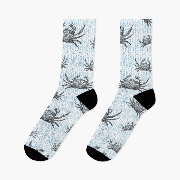 Item preview, Vintage Crabs and Blue Waves Fisherman Aesthetic  designed and sold by darkskydelights.