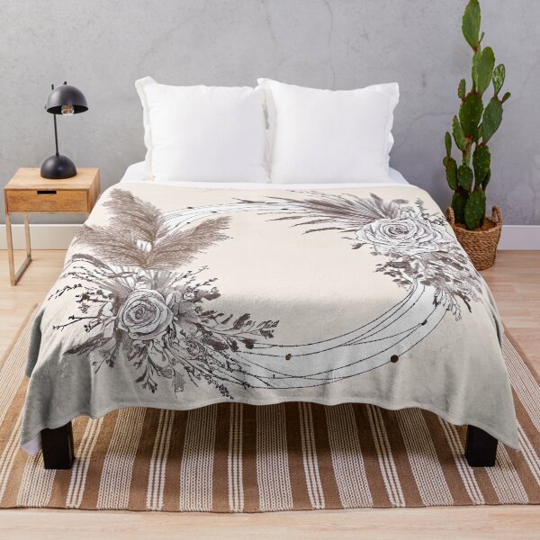 Item preview, Elegant Floral Boho Wreath Design with Pampas Grass and Roses designed and sold by ashrafzain.