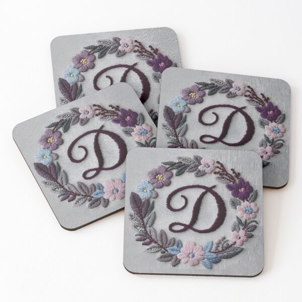 Item preview, Monogrammed D with Flowers designed and sold by Lisamariesumner.