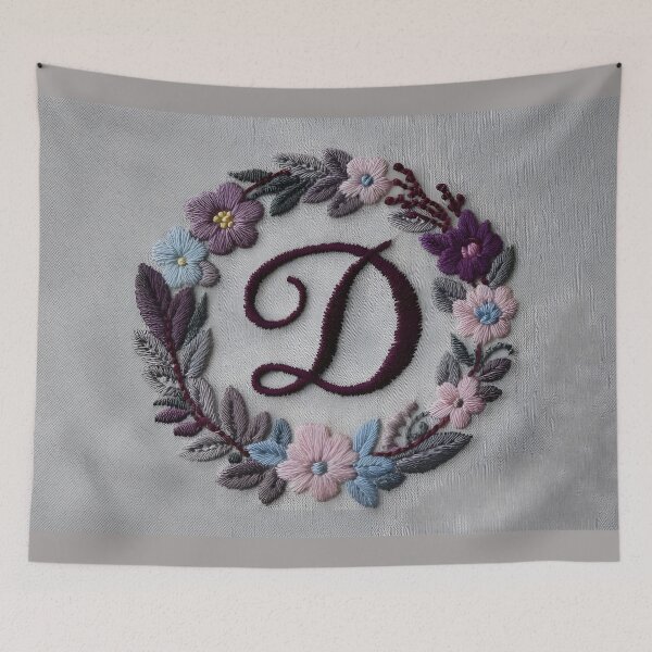 Item preview, Monogrammed D with Flowers designed and sold by Lisamariesumner.