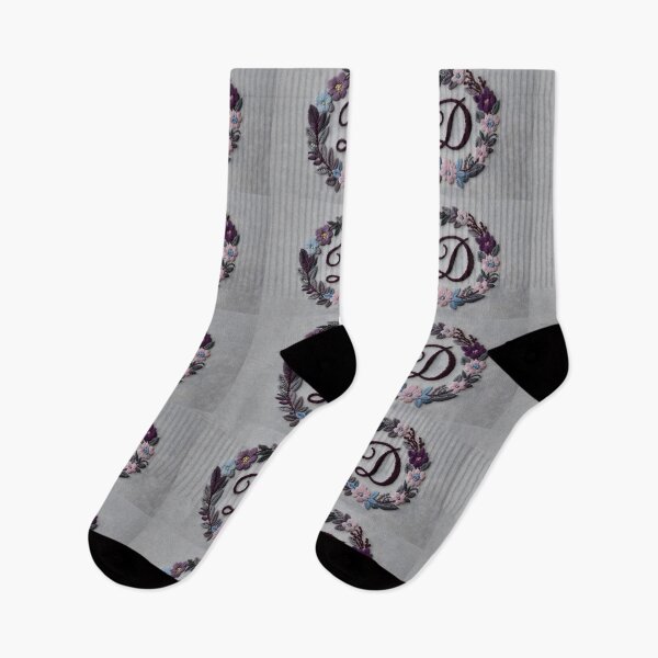 Item preview, Monogrammed D with Flowers designed and sold by Lisamariesumner.