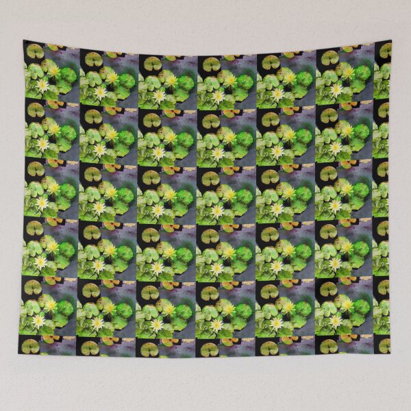 Item preview, Paint splatter yellow water lilies  designed and sold by Fokarma.