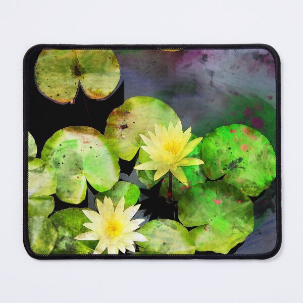 Item preview, Paint splatter yellow water lilies designed and sold by Fokarma.