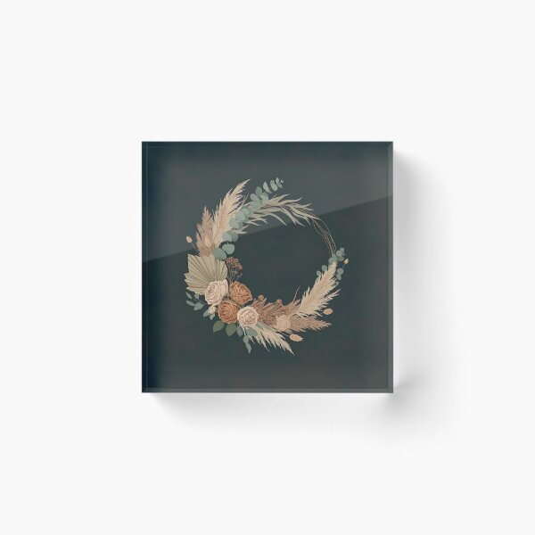 Item preview, Boho Floral Wreath Design – Elegant Dried Flowers & Pampas Grass Artwork designed and sold by ashrafzain.