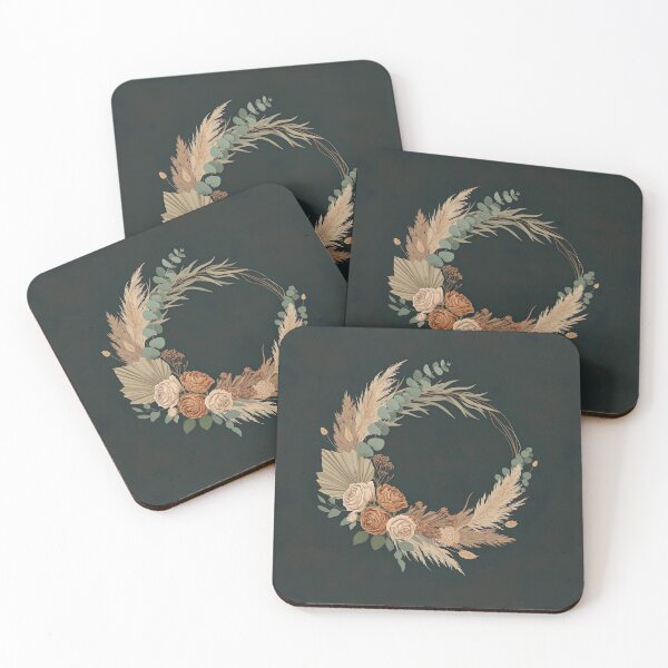 Item preview, Boho Floral Wreath Design – Elegant Dried Flowers & Pampas Grass Artwork designed and sold by ashrafzain.